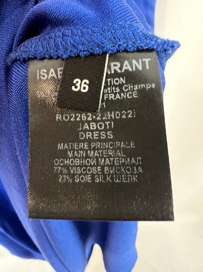 ISABEL MARANT. Vestido fluido azul klein detalle hombros. T 36