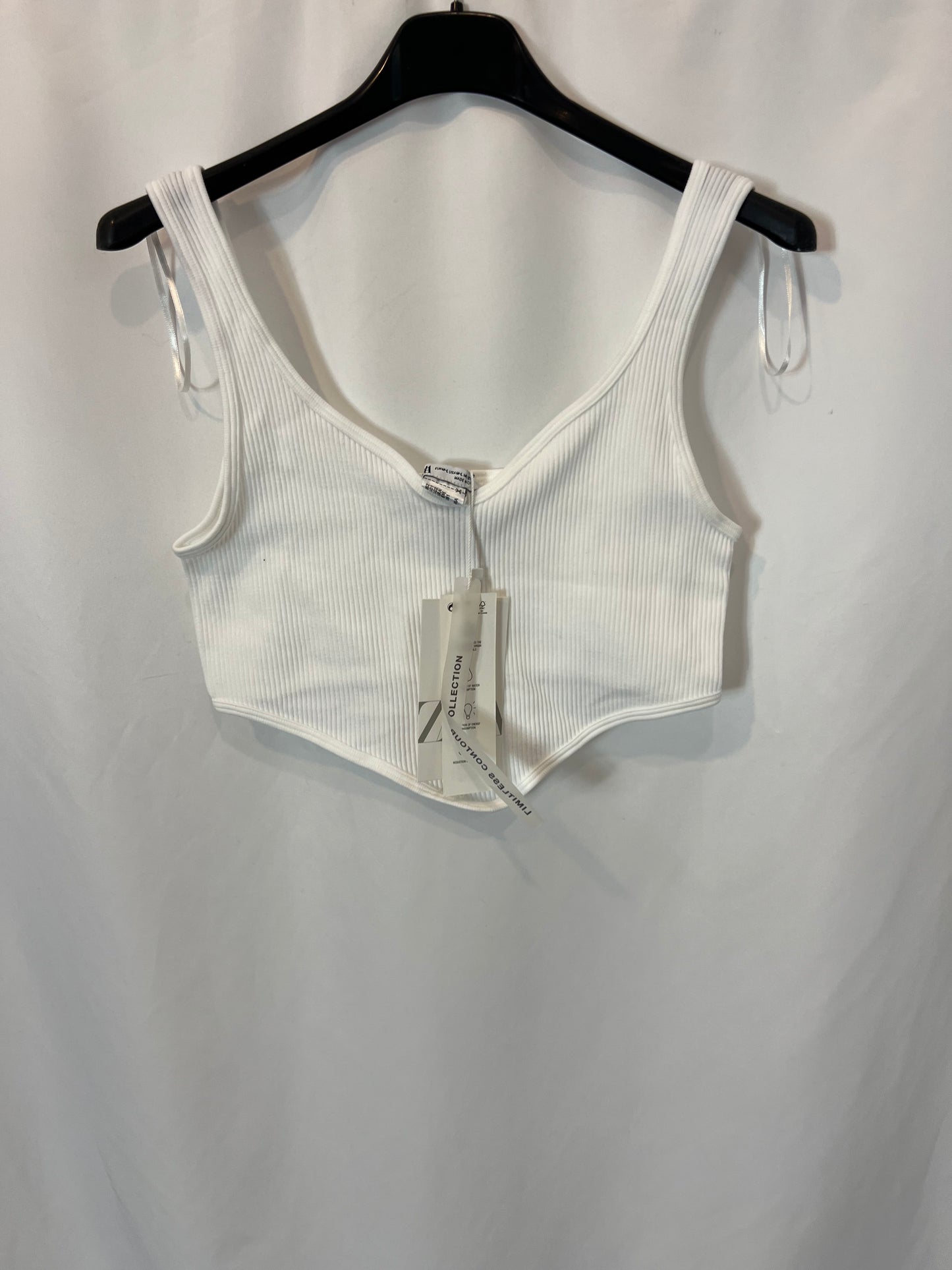 ZARA. Top blanco elástico. T M