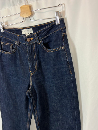 MANGO. Pantalón ancho denim T.38