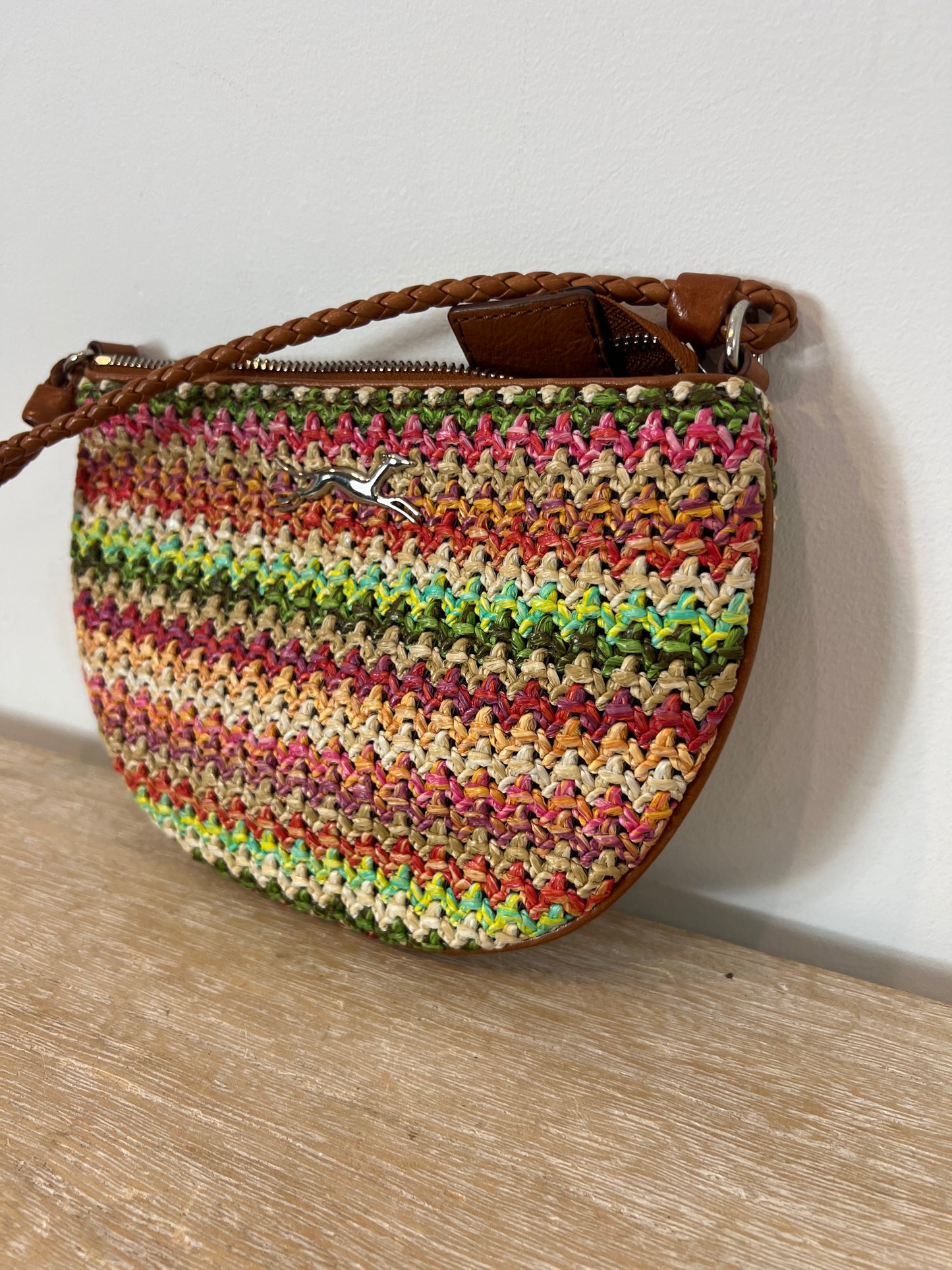 BIMBA Y LOLA. Bolso asa larga rafia colores