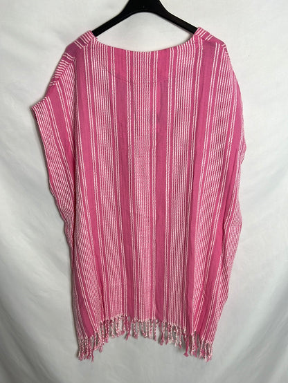 ZARA. Top/túnica rosa rayas. T S/M