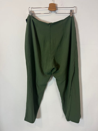 VALENTINA. pantalón verde efecto cruzado T.42