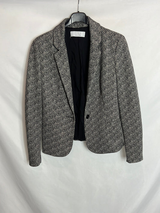 KAOS. Blazer negra estampada textura . T S