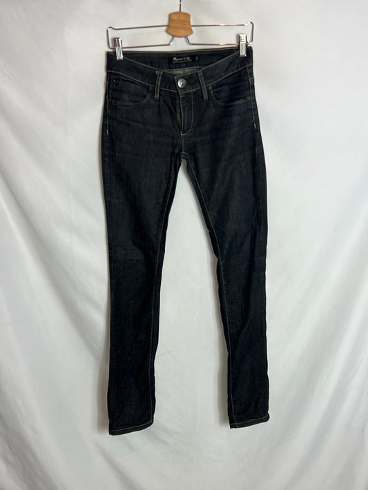 MASSIMO DUTTI. Denim recto azul oscuro. T 25(36)