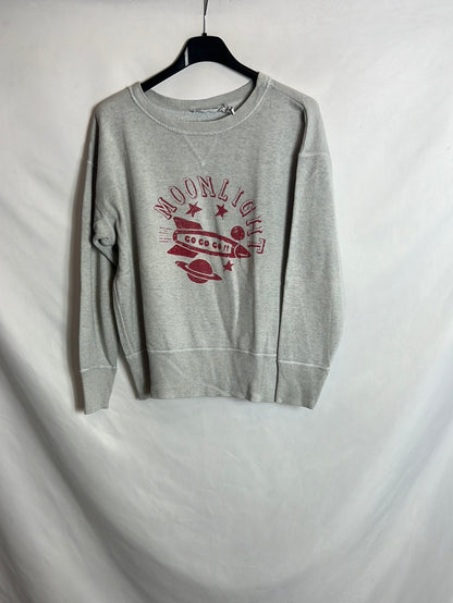 ISABEL MARANT . Sudadera fina gris dibujo. T38