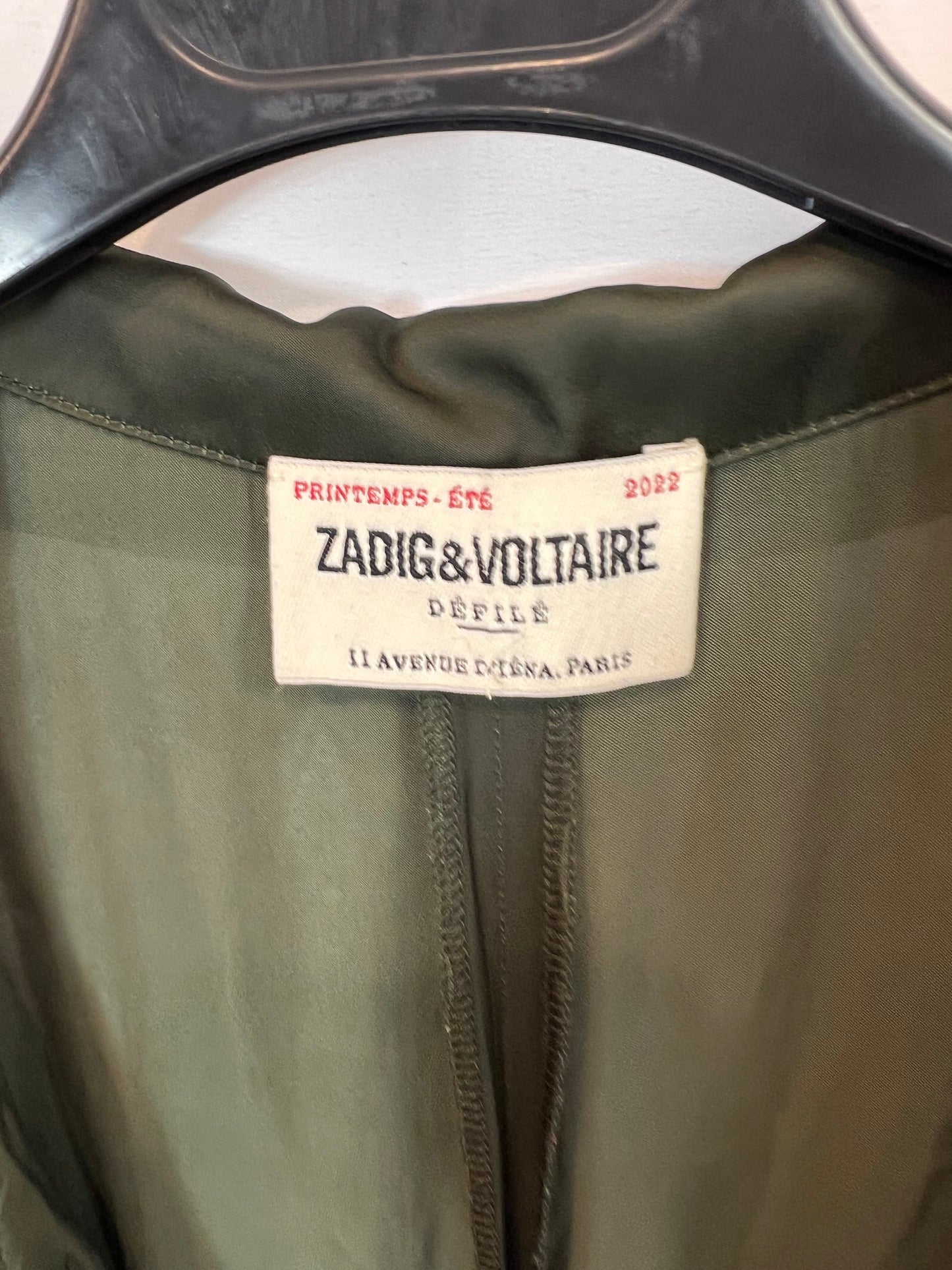 ZADIG&VOLTAIRE .Vestido midi verde nudo. T S