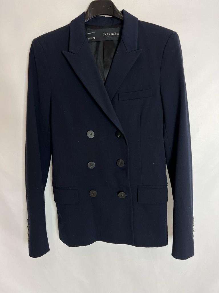 ZARA. Blazer azul doble botonadura. T S