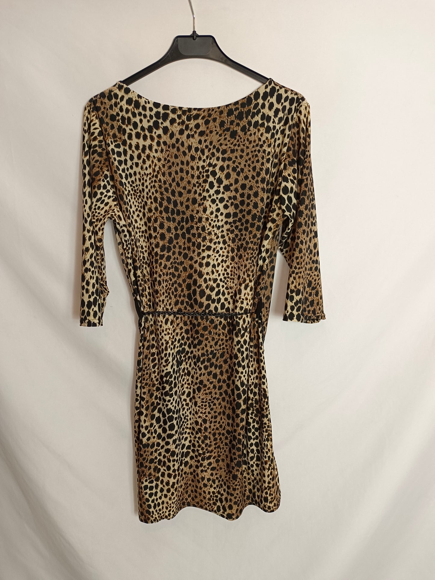 OTRAS. Vestido animal print cinturón. T M