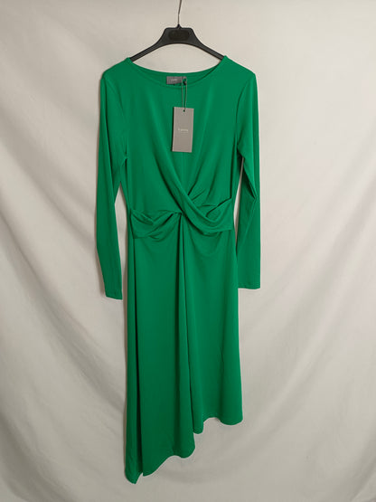 B.YOUNQ. Vestido midi verde fluido. T S