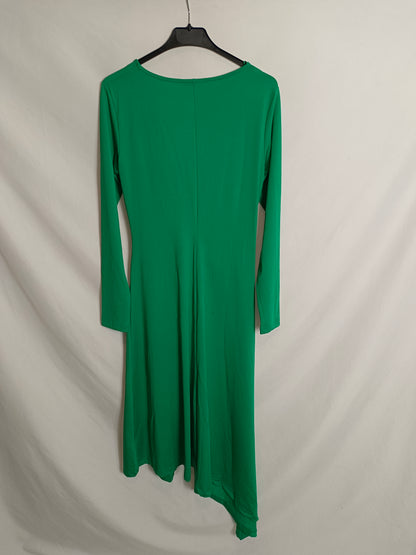 B.YOUNQ. Vestido midi verde fluido. T S