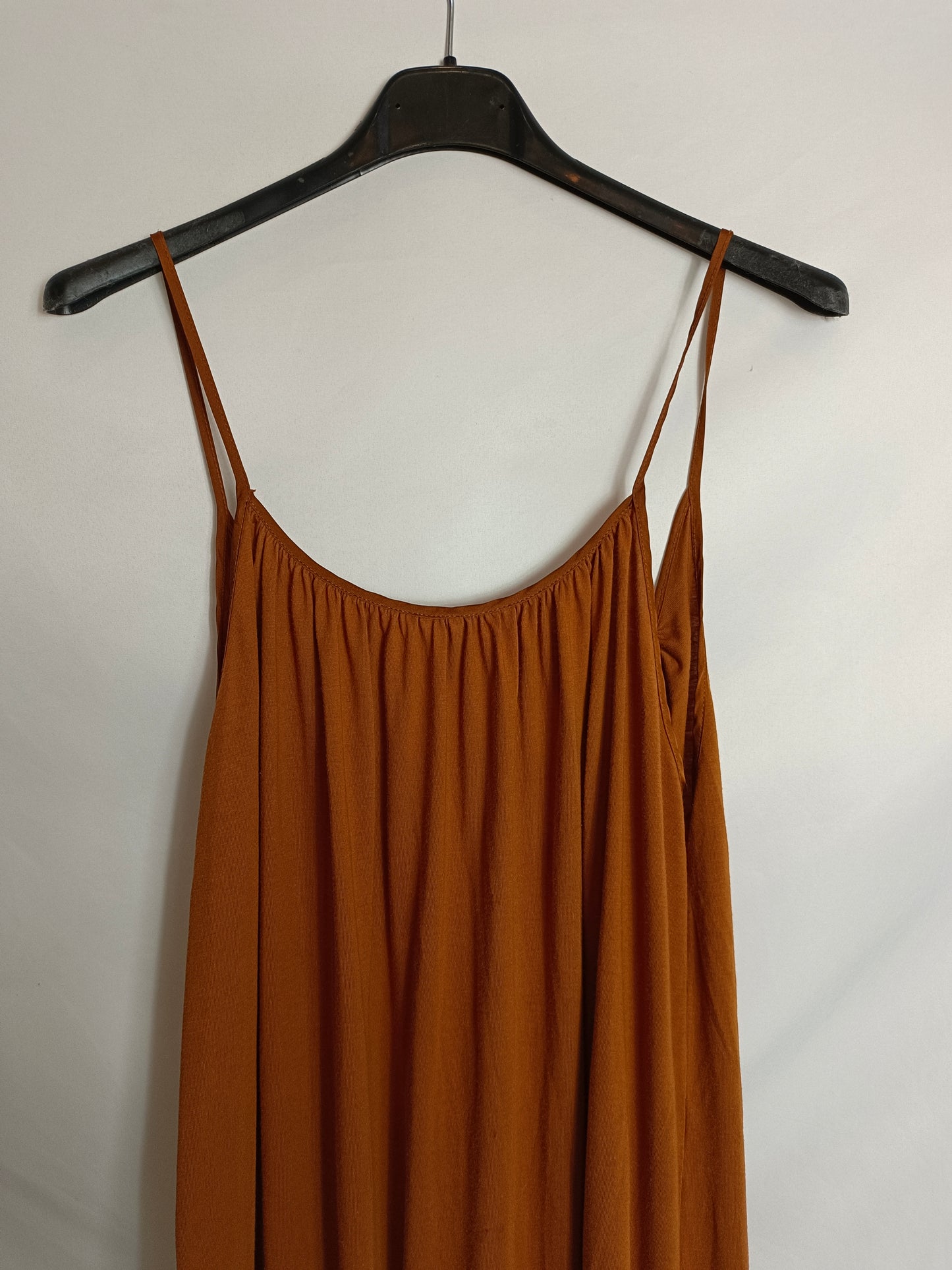 ZARA. Vestido largo teja T.s