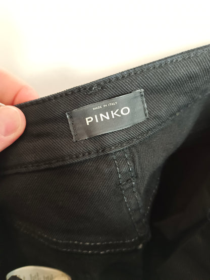 PINKO. Pantalón denim flecos T.38