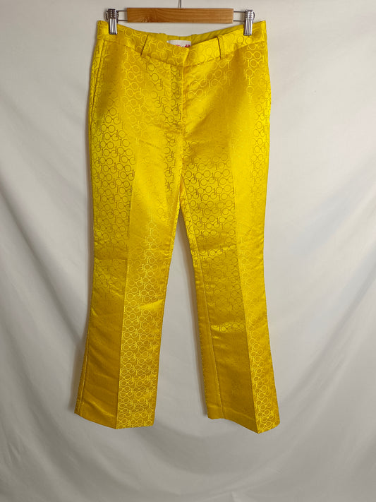 H&M x IRIS APFEL Pantalón amarillo textura T.36