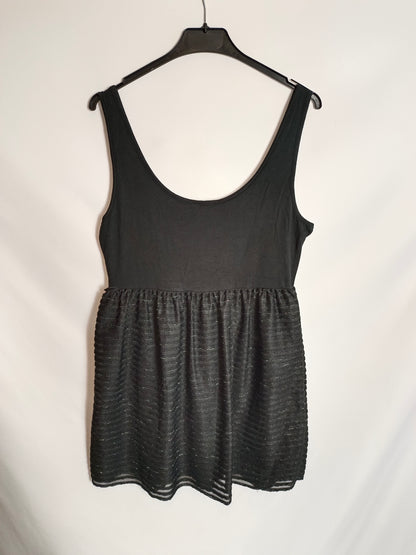 H&M. Vestido doble textura T.m