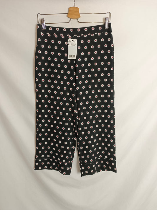 MANGO. Pantalón culotte flores T.m