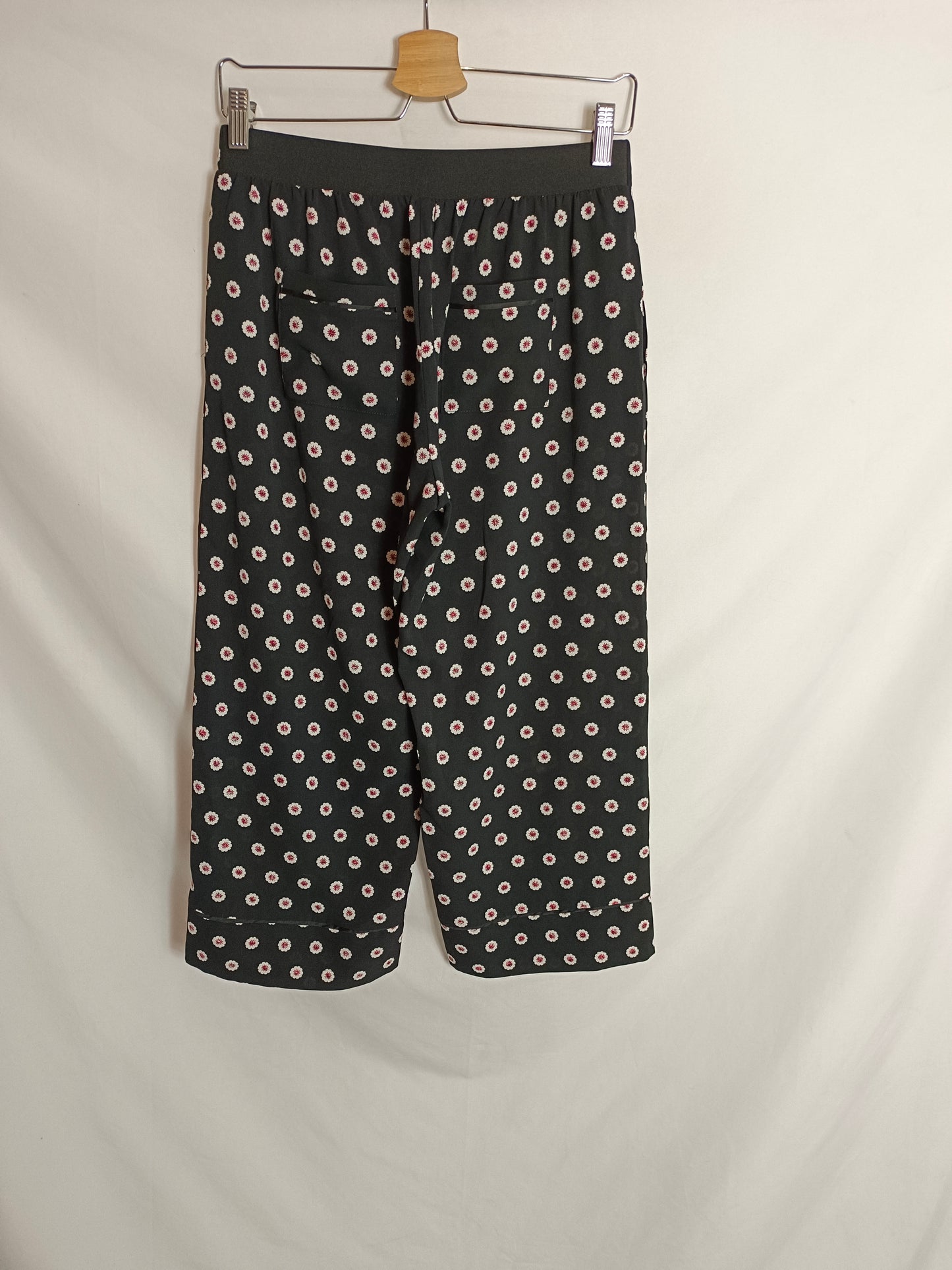 MANGO. Pantalón culotte flores T.m