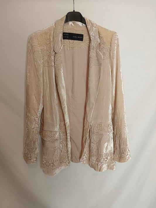 ZARA. blazer terciopelo beige T.s