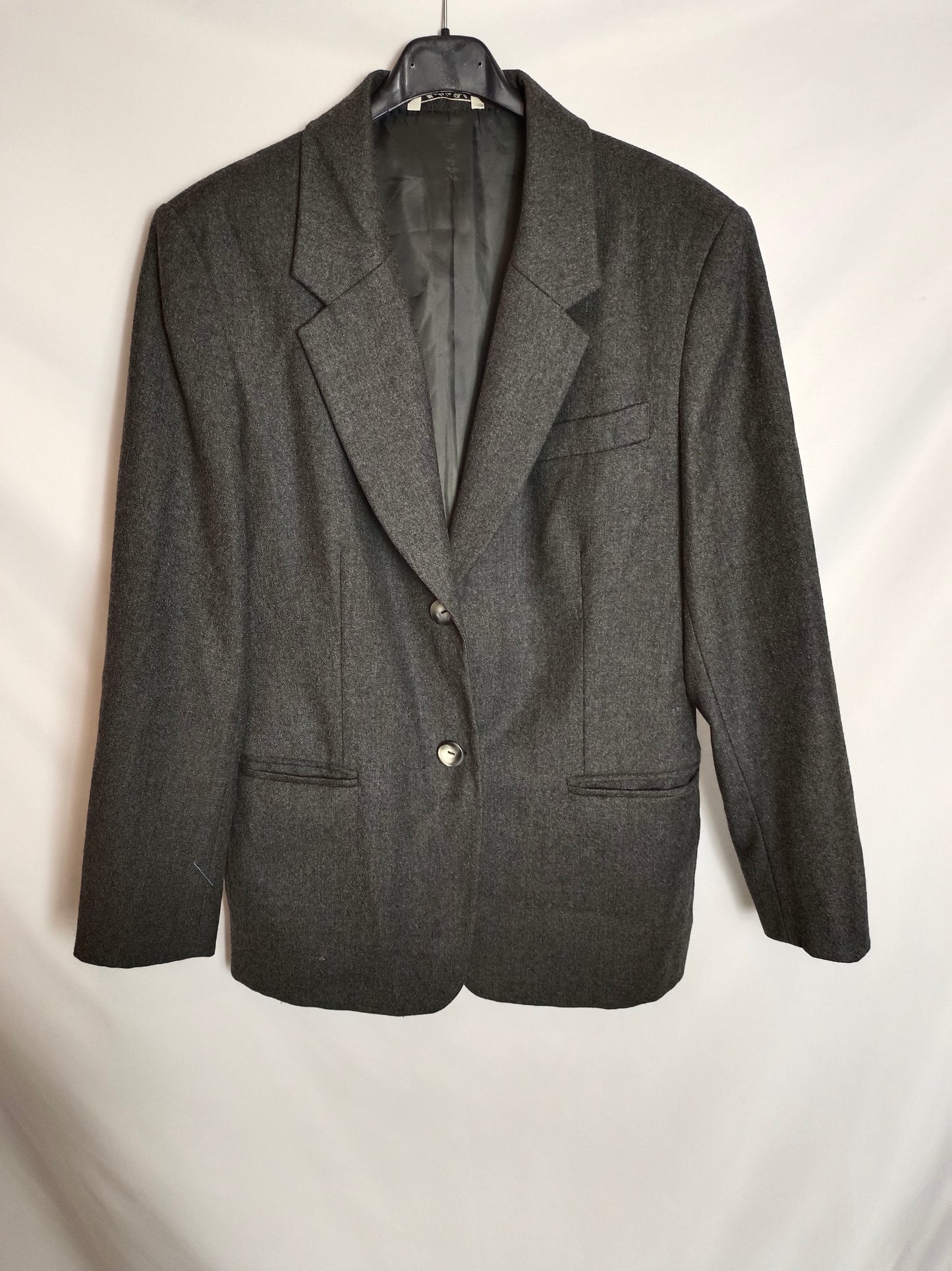 OTRAS. Blazer gris lana jaspeada T.42(m