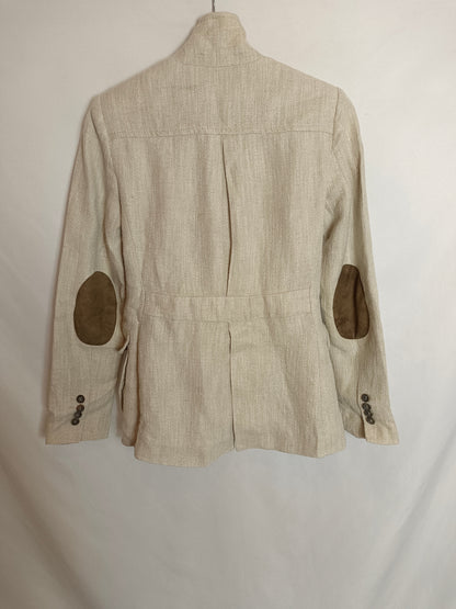 MASSIMO DUTTI. Chaqueta jaspeada beige T.38