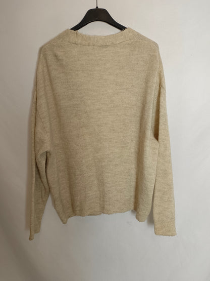 PULL&BEAR. Rebeca beige jaspeada T.s