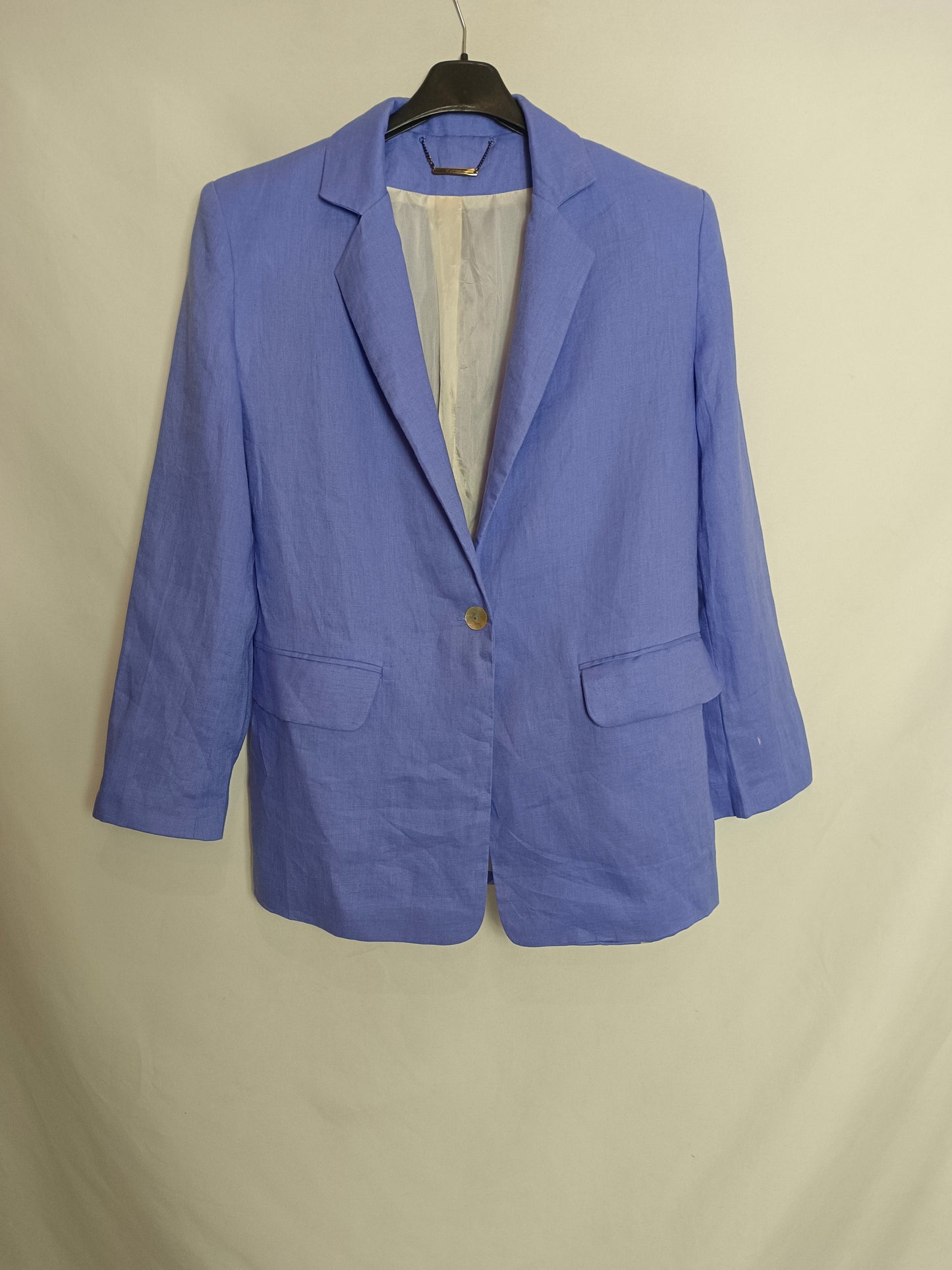 WOLFLAMB. Blazer azul de lino T.xs