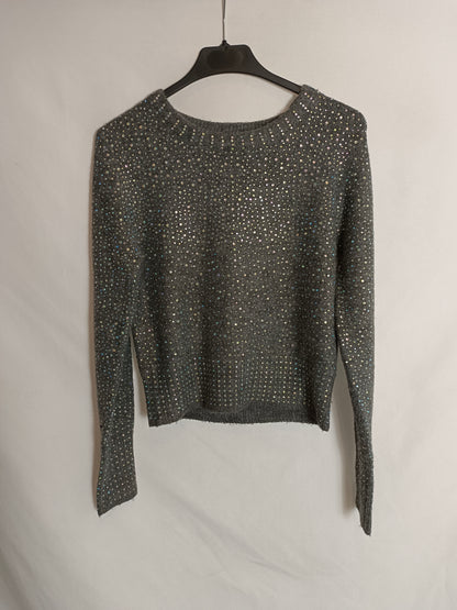 ZARA. Jersey gris brillantes T.s