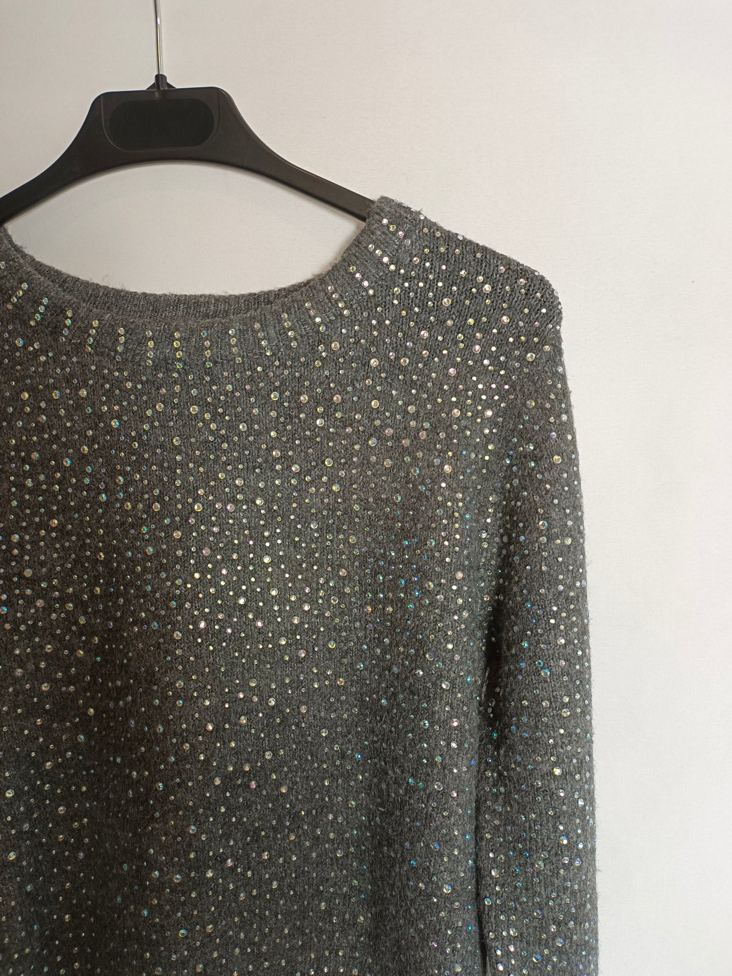 ZARA. Jersey gris brillantes T.s