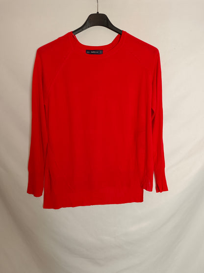 ZARA. Jersey fino rojo T.s