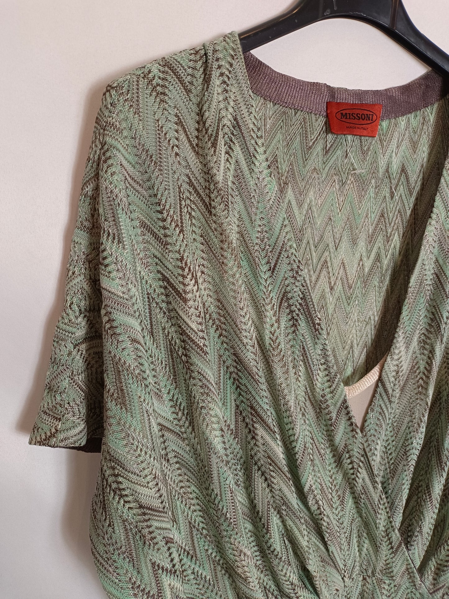 MISSONI. Vestido verde jaspeado T.u(s)