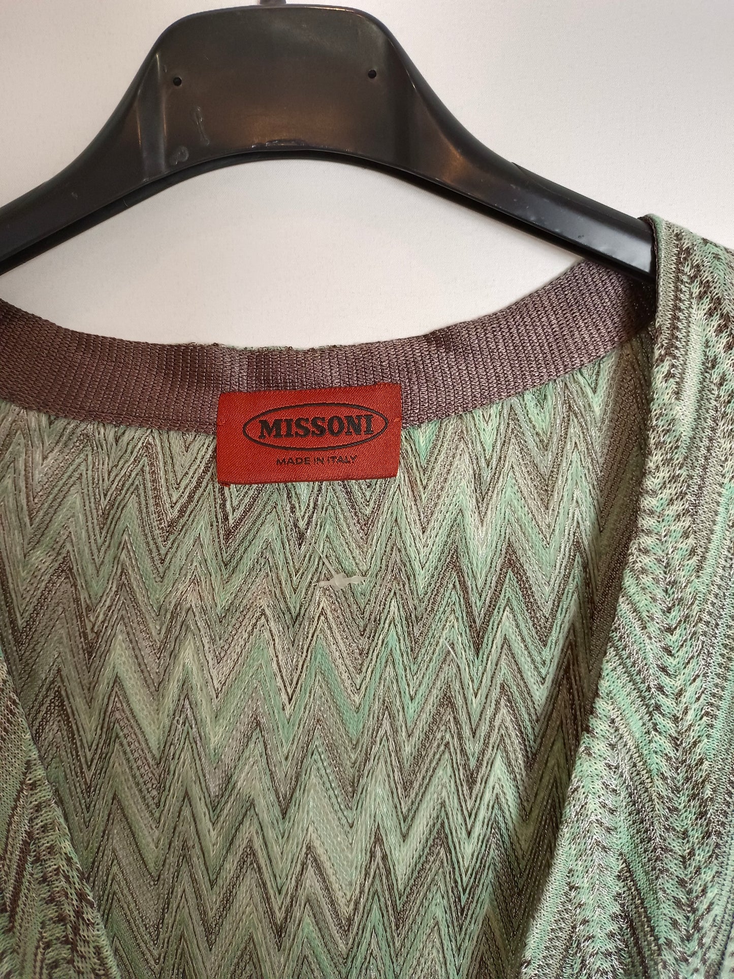 MISSONI. Vestido verde jaspeado T.u(s)