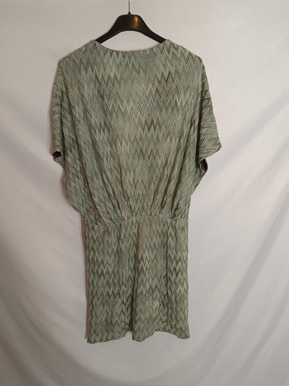 MISSONI. Vestido verde jaspeado T.u(s)