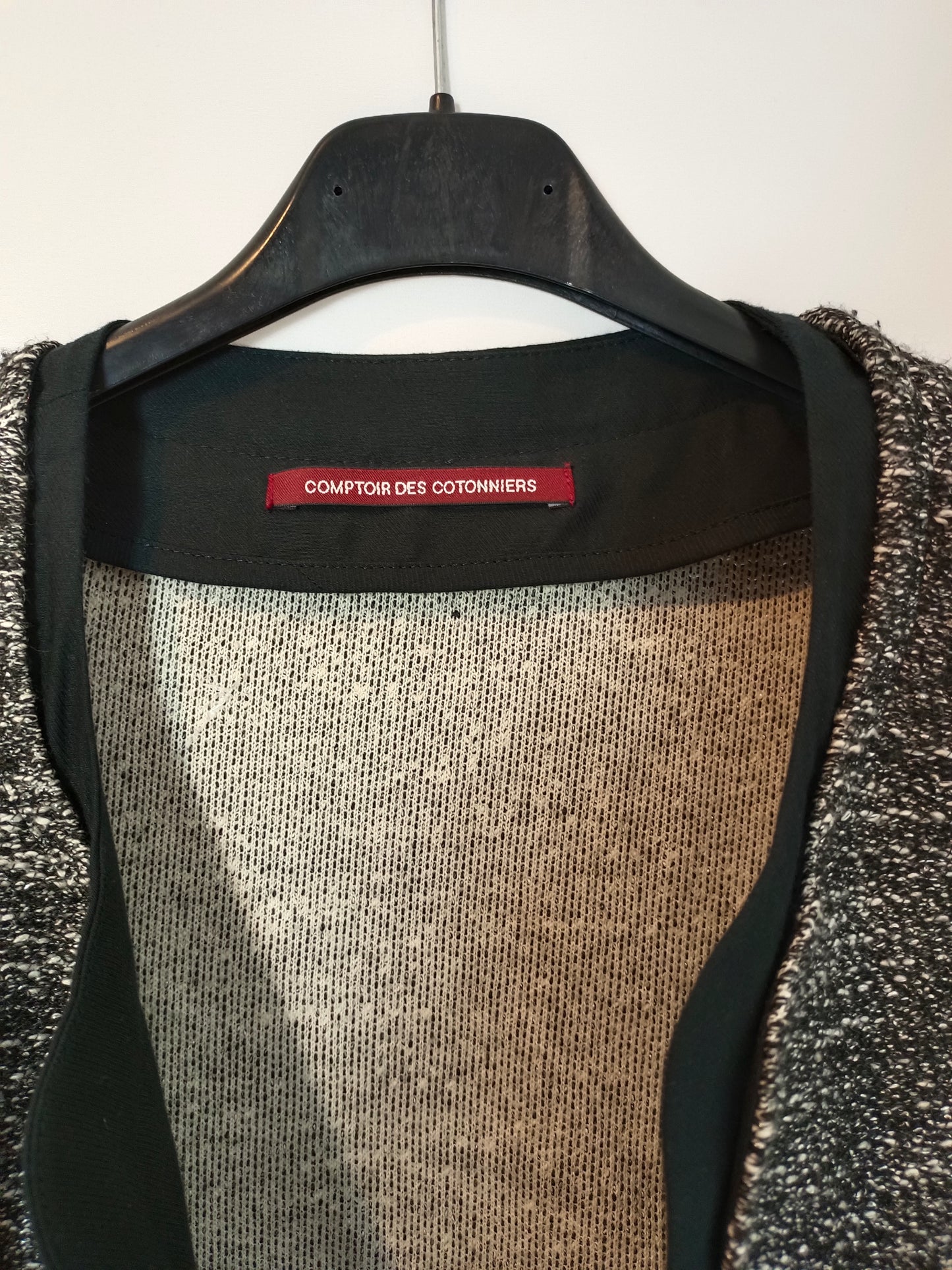 COMPTOIR DES COTONNIERS. chaqueta tweed negro  T.38