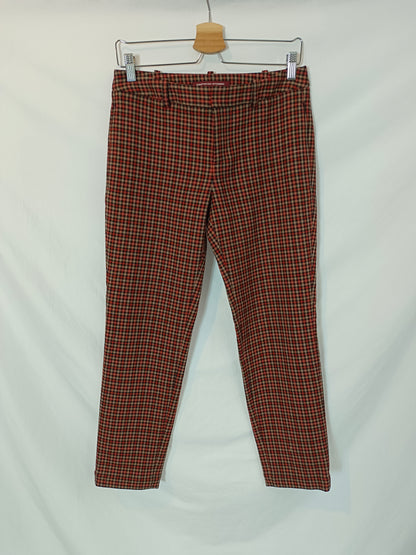 COMPTOIR DES COTONNIERS. Pantalón cuadros teja T.s