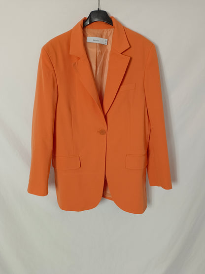 BERSHKA. Blazer naranjas oversized T.s