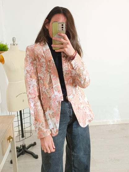 ZARA. Blazer textura flores T.m