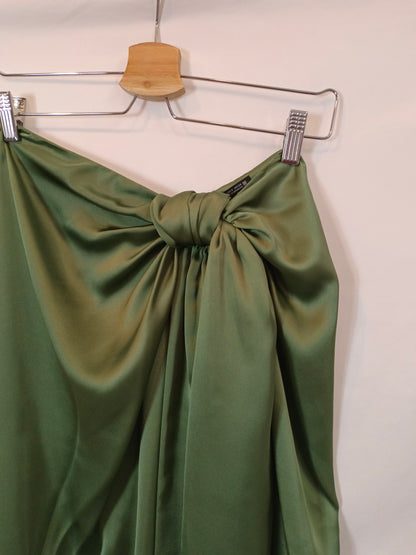 ZARA. Total look verde satinado T.s