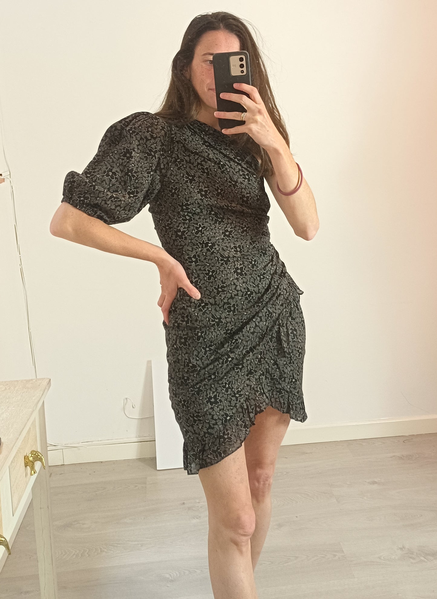 ISABEL MARANT ETOIL.E Vestido corto asimétrico T.34