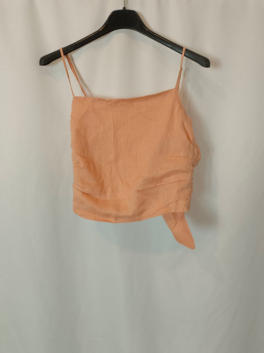 H&M. Top naranja lino T.xs