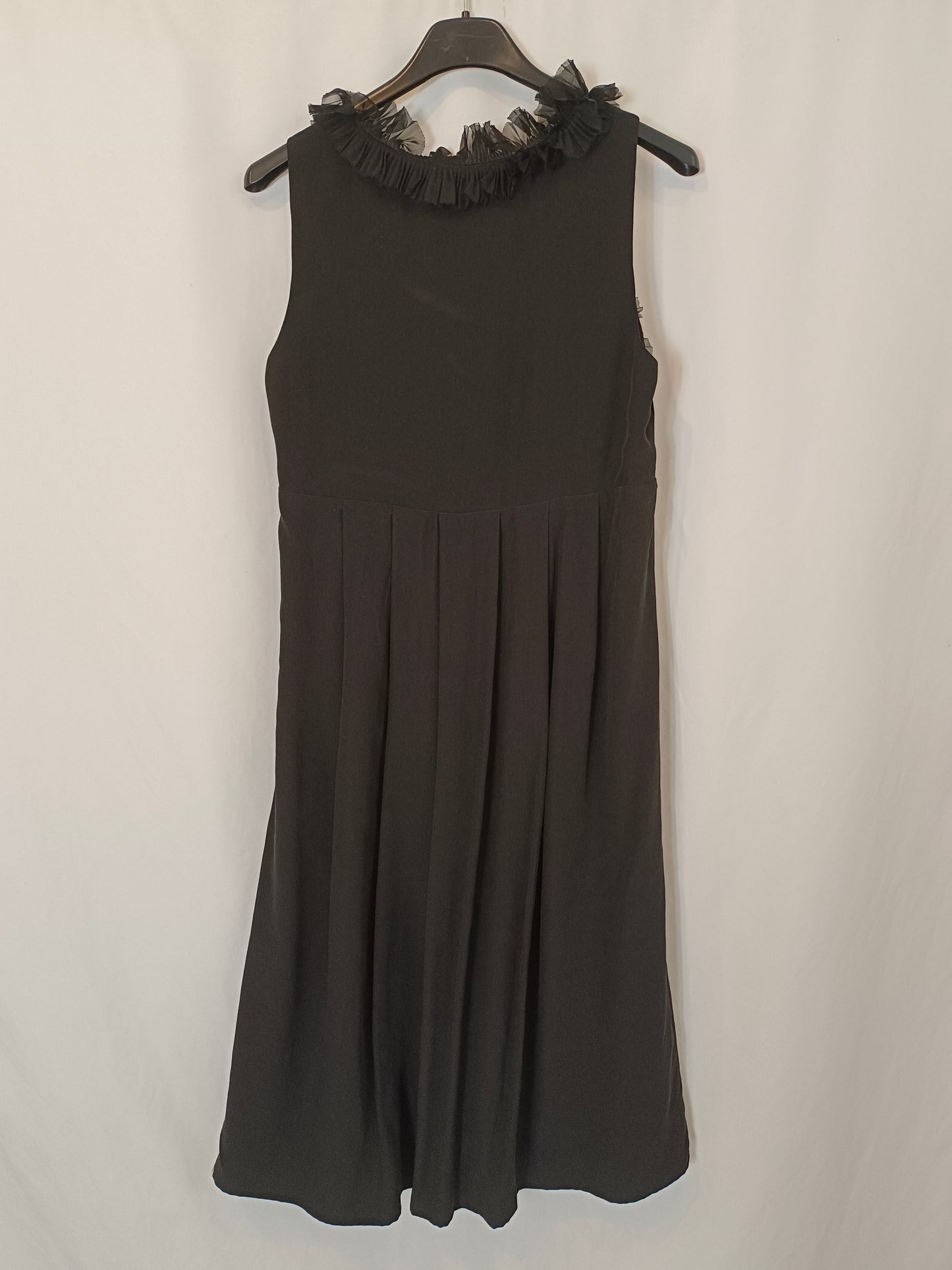 CARACTERE. Vestido midi negro seda T.42