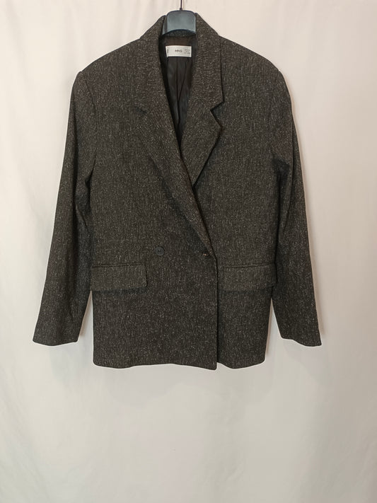 MANGO. Blazer gris jaspeada T.m