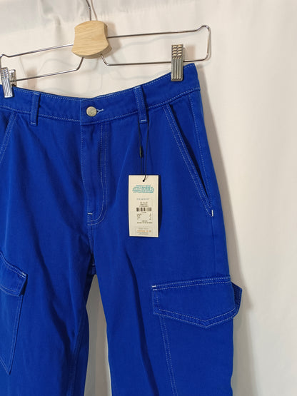 PRIMARK. Pantalón ancho denim azul  T.36