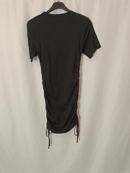 LOAVIES. Vestido negro corto fruncidos. T XS