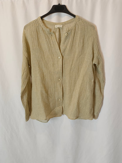 MASSCOB. Blusa beige textura. TXS