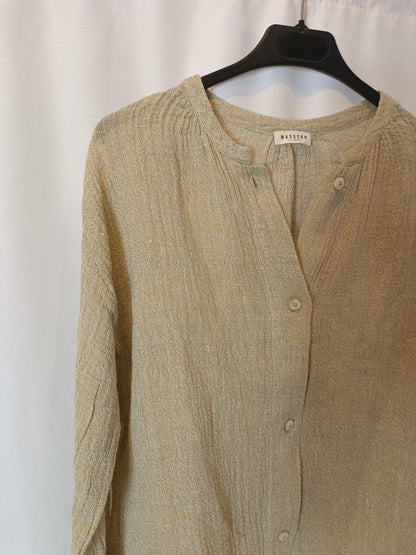 MASSCOB. Blusa beige textura. TXS