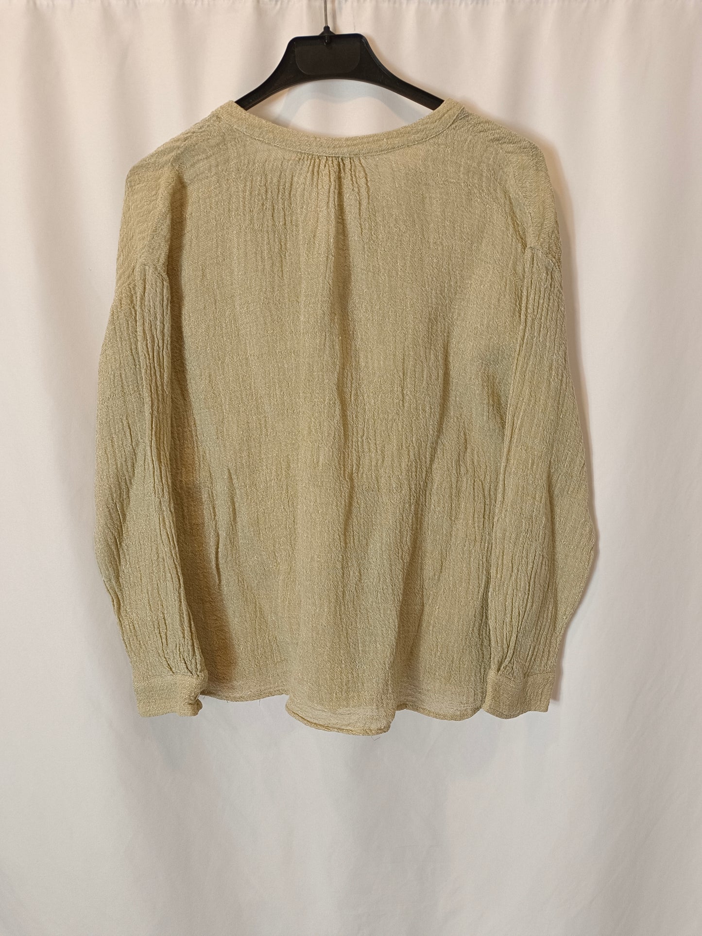 MASSCOB. Blusa beige textura. TXS