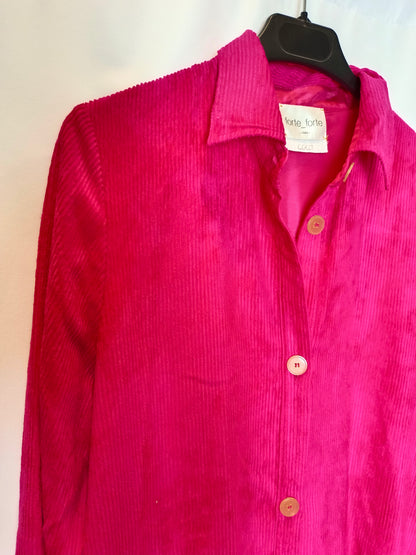 FORTE FORTE. Vestido/chaqueta larga fucsia textura. T 0 (XS/S)