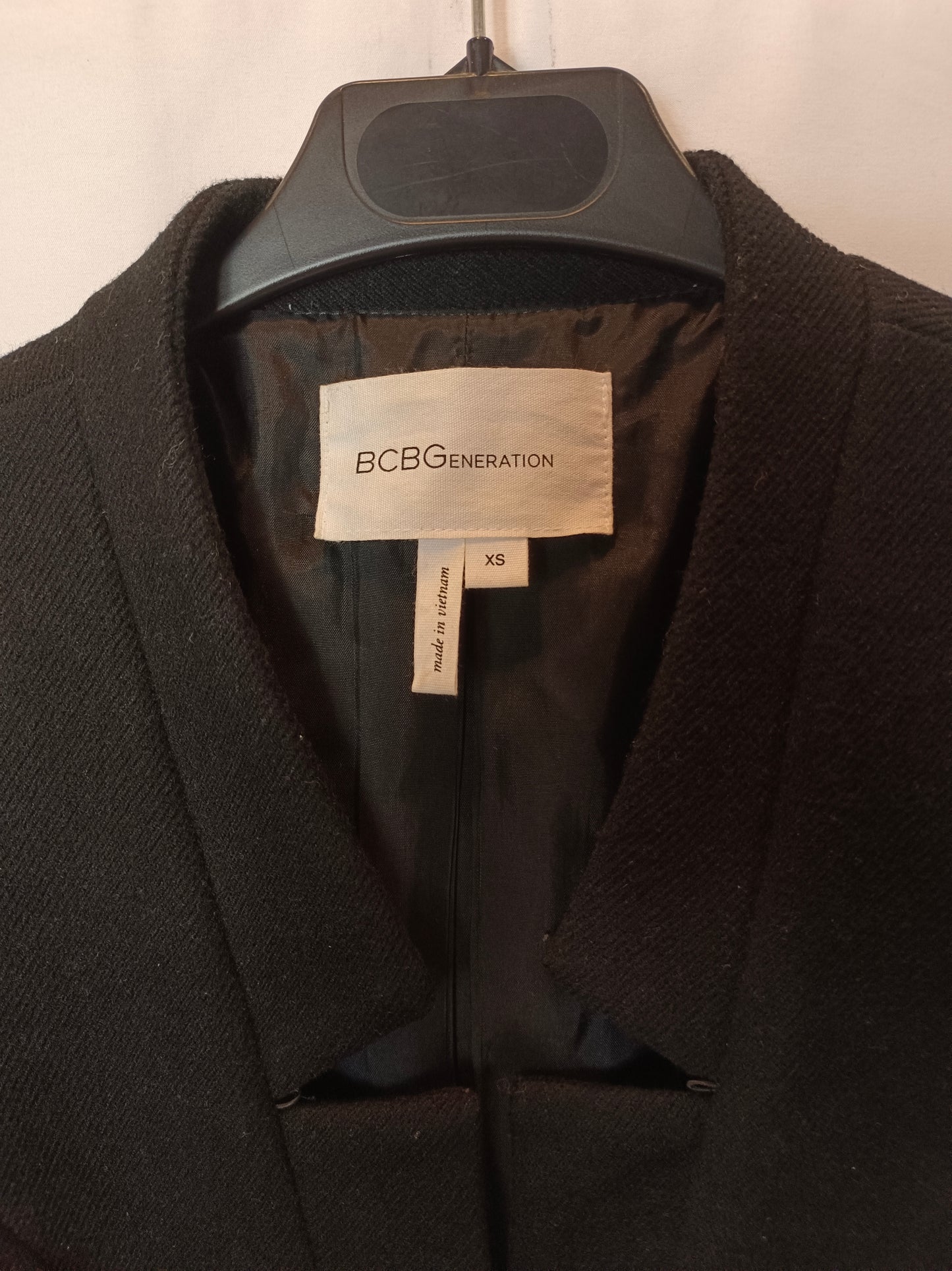 BCBG. Chaqueta negra cruzada. T XS