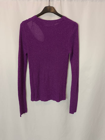 LEFTIES. Jersey morado brillos. T M