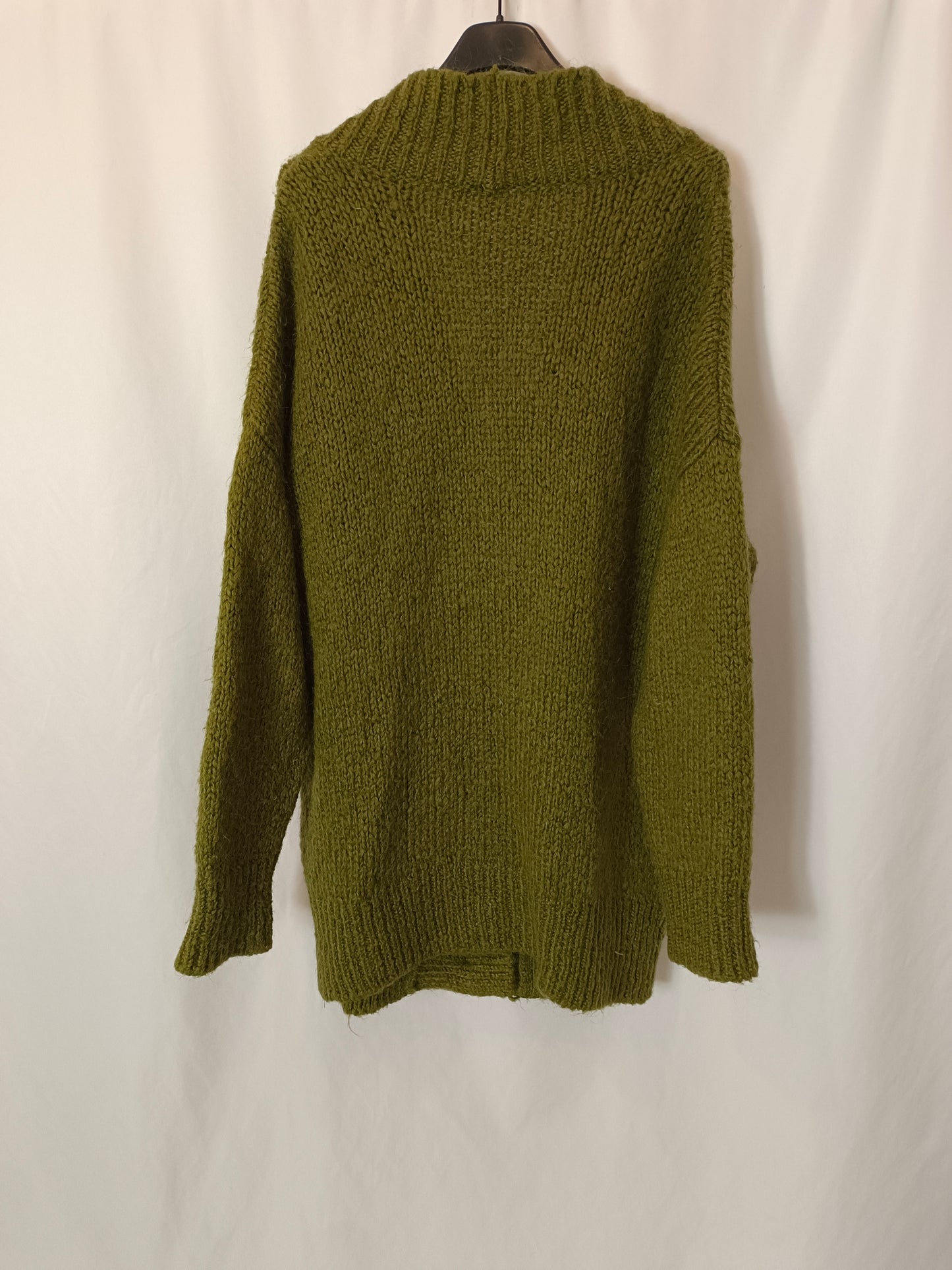 ZARA. Cárdigan verde oversized T.s