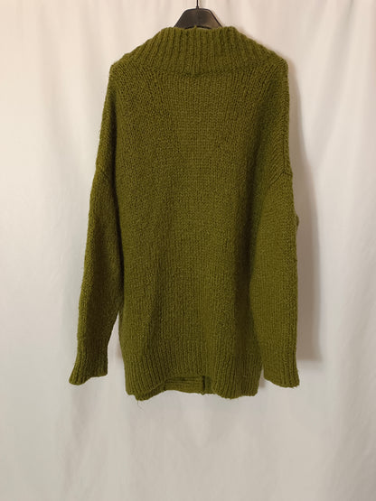 ZARA. Cárdigan verde oversized T.s